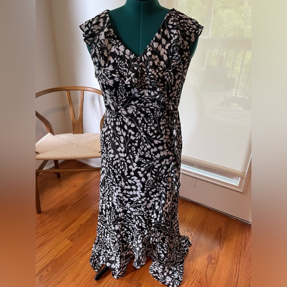 London Times size 8 faux wrap frill dress - Picture 8 of 13